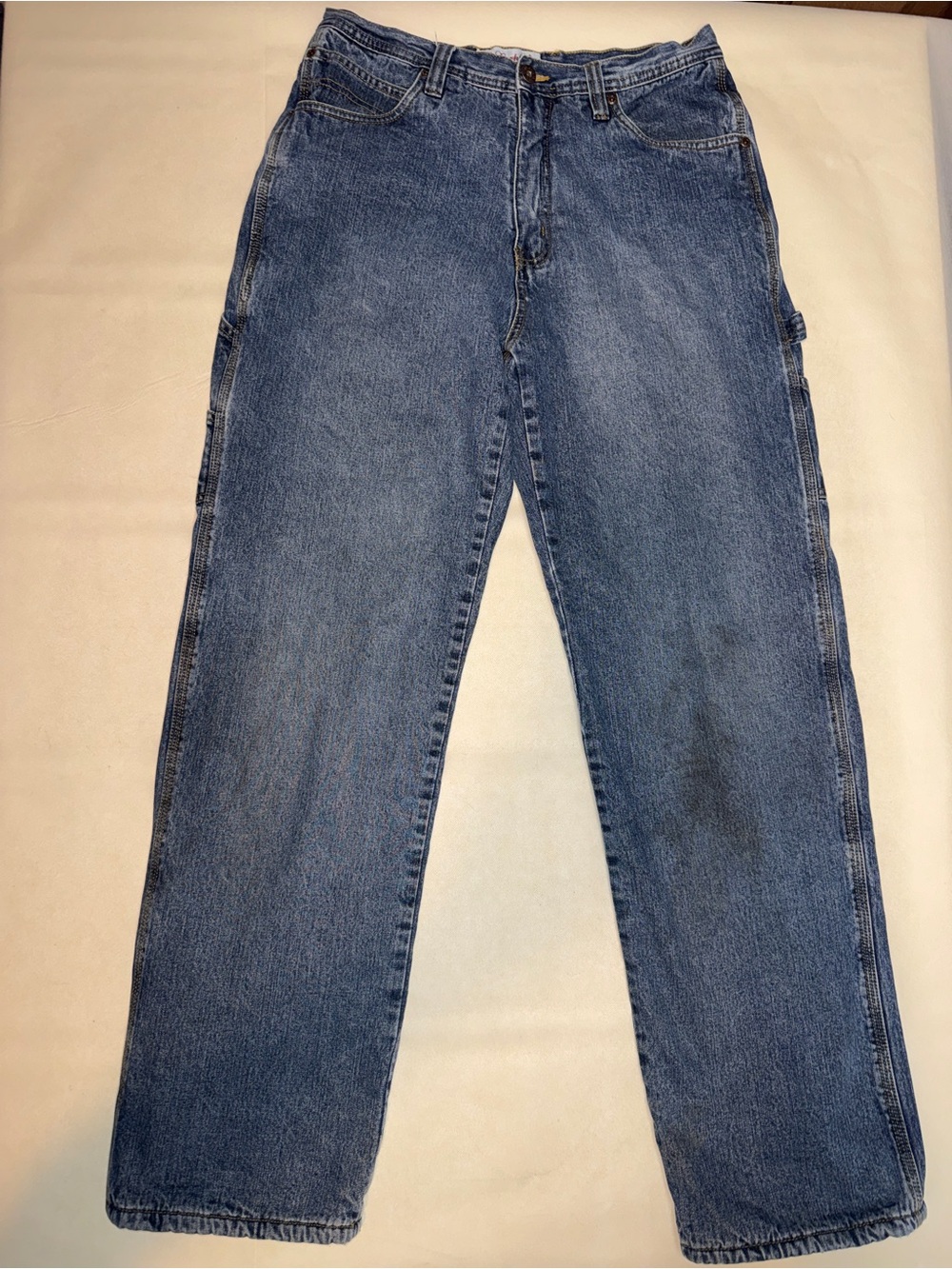 Faded Glory Men's Straight-Leg Lined Denim Jeans in Medium Blue
